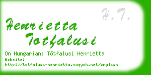 henrietta totfalusi business card