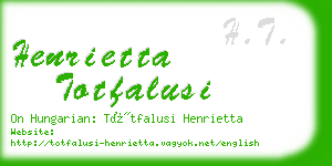 henrietta totfalusi business card